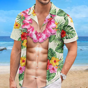 I Have Abs, They're Just In Hibernation - Family Personalized Custom Unisex Tropical Hawaiian Aloha Shirt - Summer Vacation Gift For Family Members