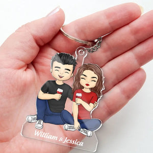 My Forever And Always, My Life Partner - Couple Personalized Custom Shaped Acrylic Keychain - Gift For Husband Wife, Anniversary