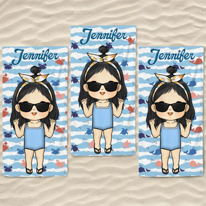 It’s Summer And Time For Wandering - Family Personalized Custom Beach Towel - Summer Vacation Gift, Birthday Pool Party Gift For Family Members