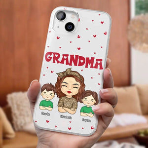 Our Beautiful Grandma Gave Us So Much Love - Family Personalized Custom Clear Phone Case - Gift For Mom, Grandma