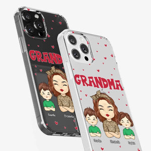 Our Beautiful Grandma Gave Us So Much Love - Family Personalized Custom Clear Phone Case - Gift For Mom, Grandma