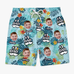 Custom Photo I Love You, Daddy - Family Personalized Custom Tropical Hawaiian Aloha Men Beach Shorts - Summer Vacation Gift For Dad, Grandpa