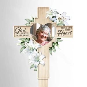 Custom Photo My Brain Knew, But My Heart Just Wasn't Ready - Memorial Personalized Custom Stain Glass Style Acrylic Garden Stake - Sympathy Gift For Family Members