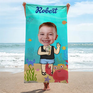 Custom Photo Every Mile, A New Memory - Family Personalized Custom Beach Towel - Summer Vacation Gift, Birthday Pool Party Gift For Family Members