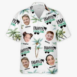 Custom Photo Family Vacation - Family Personalized Custom Unisex Tropical Hawaiian Aloha Shirt - Summer Vacation Gift For Family Members