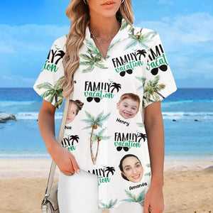 Custom Photo Family Vacation - Family Personalized Custom Unisex Tropical Hawaiian Aloha Shirt - Summer Vacation Gift For Family Members