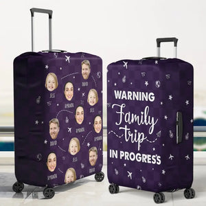 Custom Photo The Sky Is Calling And We Must Go - Family Personalized Custom Luggage Cover - Summer Vacation Gift For Family Members