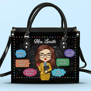 Teaching Is My Jam - Teacher Personalized Custom Leather Handbag - Gift For Teacher