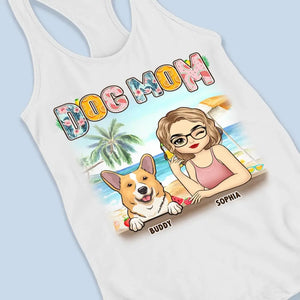 Dog Mom - Dog Personalized Custom Racer Back Tank Top - Gift For Pet Owners, Pet Lovers