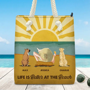 Life Is Better At The Beach - Dog Personalized Custom Beach Bag - Summer Vacation Gift For Pet Owners, Pet Lovers