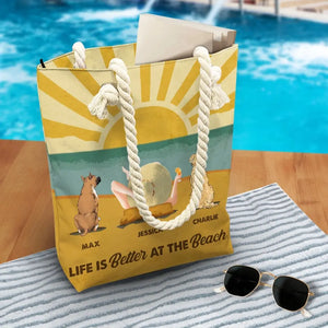 Life Is Better At The Beach - Dog Personalized Custom Beach Bag - Summer Vacation Gift For Pet Owners, Pet Lovers