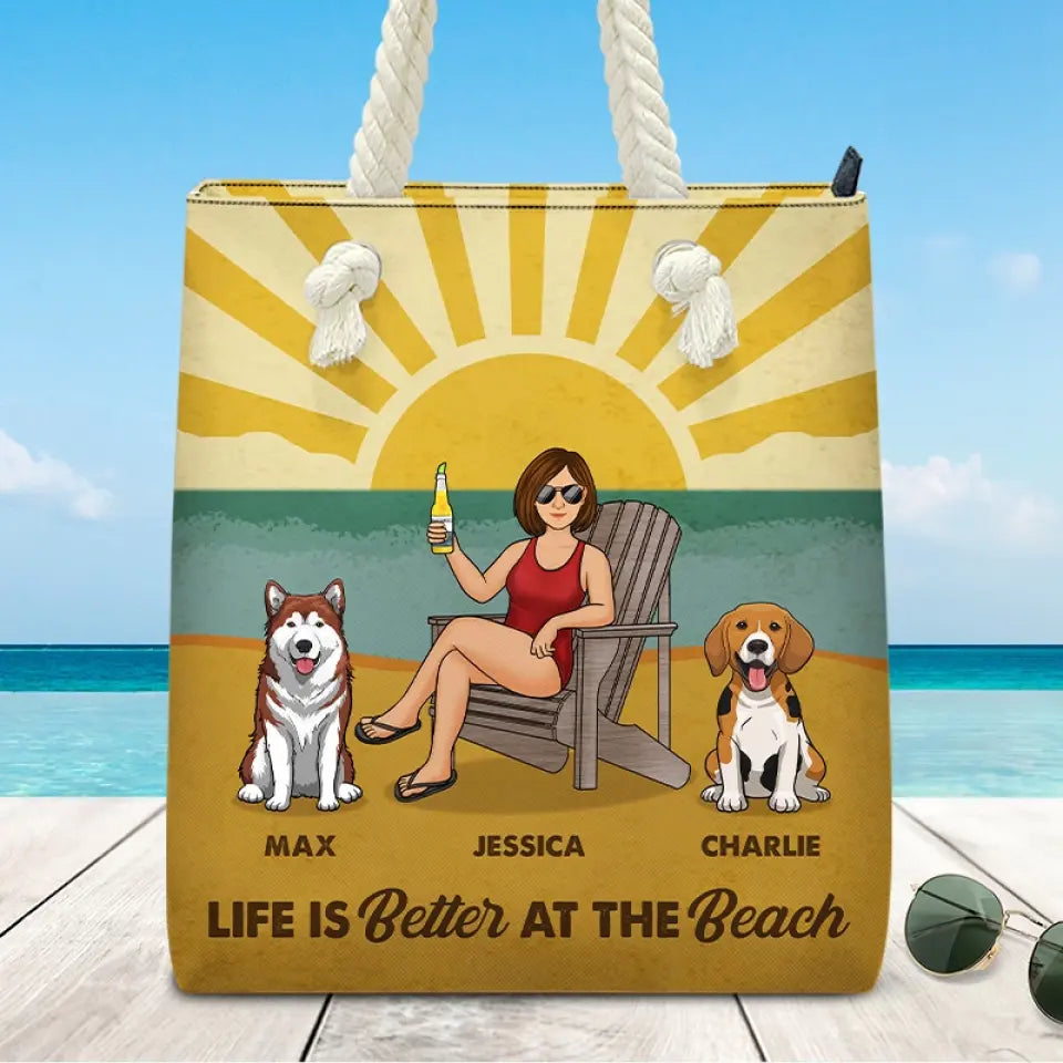 Best Dog Mom Ever - Dog Personalized Custom Beach Bag - Summer Vacation Gift For Pet Owners, Pet Lovers