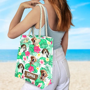 Custom Photo Life Is Better At The Beach - Dog & Cat Personalized Custom Beach Bag - Summer Vacation Gift For Pet Owners, Pet Lovers