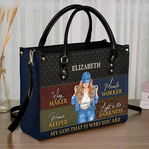 My God That Is Who You Are - Bestie Personalized Custom Leather Handbag - Gift For Best Friends, BFF, Sisters