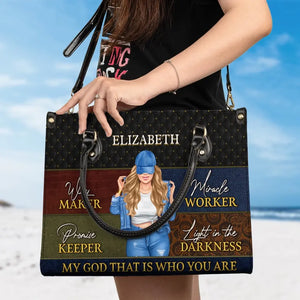 My God That Is Who You Are - Bestie Personalized Custom Leather Handbag - Gift For Best Friends, BFF, Sisters