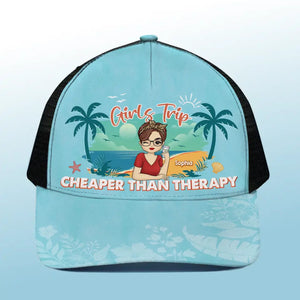 That Little Sun Of A Beach - Bestie Personalized Custom Mesh-back Baseball Cap, Baseball Trucker Cap - Summer Vacation Gift For Best Friends, BFF, Sisters