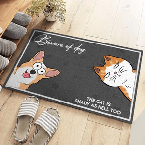 Our Love Is Purr-fect - Dog & Cat Personalized Custom Home Decor Decorative Mat - House Warming Gift For Pet Lovers, Pet Owners