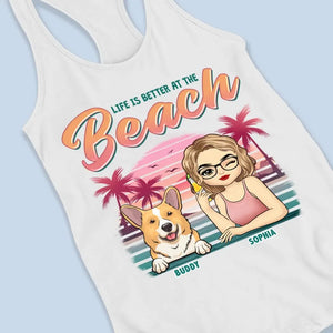 See You At The Beach - Dog Personalized Custom Racer Back Tank Top - Gift For Pet Owners, Pet Lovers