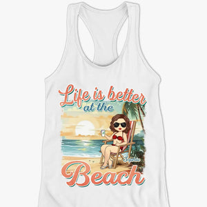 Just A Girl Who Love Summer - Bestie Personalized Custom Racer Back Tank Top - Gift For Best Friends, BFF, Sisters