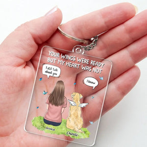 Once By My Side, Forever In My Heart - Memorial Personalized Custom Shaped Acrylic Keychain - Sympathy Gift For Pet Owners, Pet Lovers