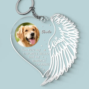 Custom Photo You Always Belong With Us - Memorial Personalized Custom Shaped Acrylic Keychain - Sympathy Gift For Family Members, Pet Owners, Pet Lovers