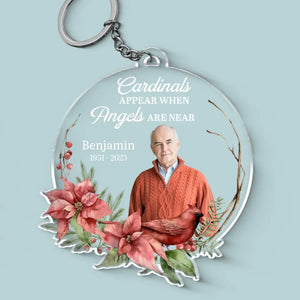 Custom Photo We Only Part To Meet Again - Memorial Personalized Custom Shaped Acrylic Keychain - Sympathy Gift For Family Members