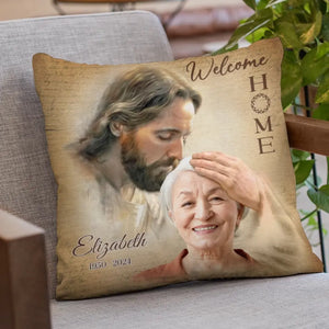 Custom Photo Welcome Home - Memorial Personalized Custom Pillow - Sympathy Gift For Family Members, Pet Owners, Pet Lovers