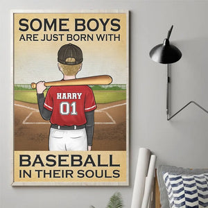 Baseball In Their Souls - Personalized Custom Vertical Poster - Gift For Family Members, Sport Lovers, Sport Players