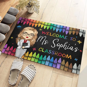 Welcome To Our Classroom - Teacher Personalized Custom Home Decor Decorative Mat - House Warming Gift For Teacher