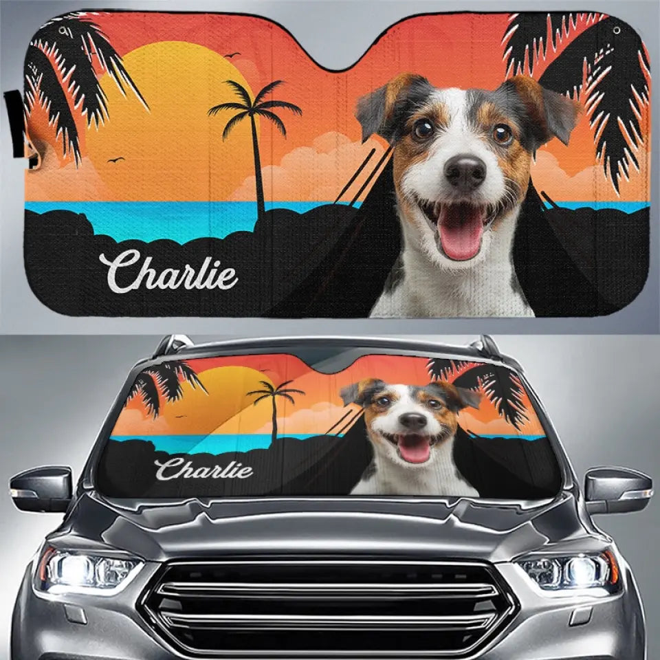 Custom Photo Summer Can Be Ruff - Dog & Cat Personalized Custom Auto Windshield Sunshade, Car Window Protector - Summer Vacation Gift For Pet Owners, Pet Lovers