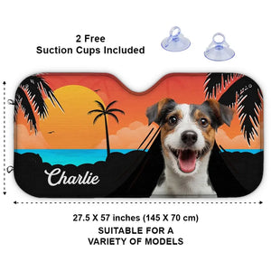 Custom Photo Summer Can Be Ruff - Dog & Cat Personalized Custom Auto Windshield Sunshade, Car Window Protector - Summer Vacation Gift For Pet Owners, Pet Lovers