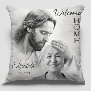 Custom Photo Welcome Home - Memorial Personalized Custom Pillow - Sympathy Gift For Family Members, Pet Owners, Pet Lovers