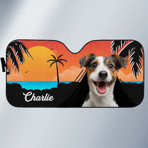 Custom Photo Summer Can Be Ruff - Dog & Cat Personalized Custom Auto Windshield Sunshade, Car Window Protector - Summer Vacation Gift For Pet Owners, Pet Lovers