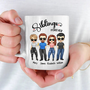 Siblings Forever - Family Personalized Custom Mug - Gift For Family Members, Siblings, Brothers, Sisters