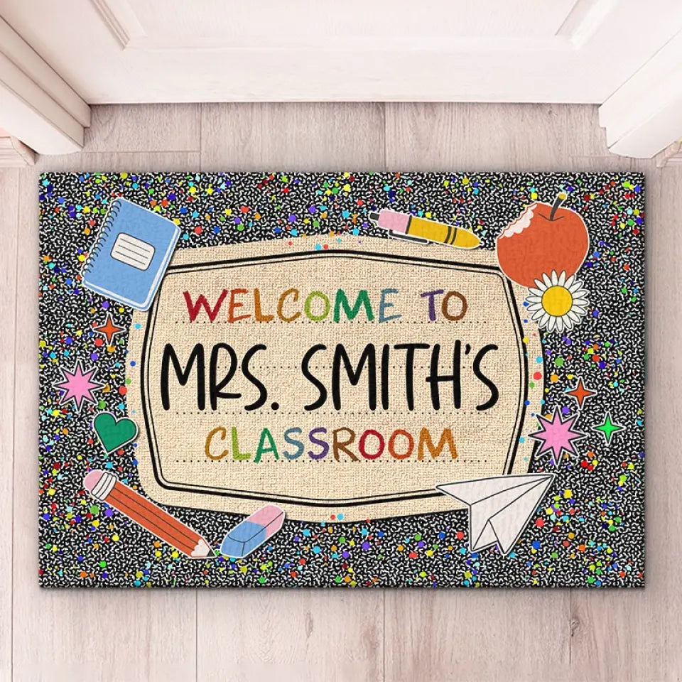 Welcome To Learning Zone - Teacher Personalized Custom Home Decor Decorative Mat - House Warming Gift For Teacher