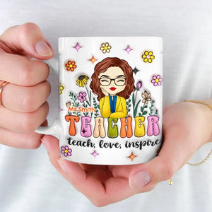 Teacher Helps Little Minds Grow - Teacher Personalized Custom 3D Inflated Effect Printed Mug - Gift For Teacher