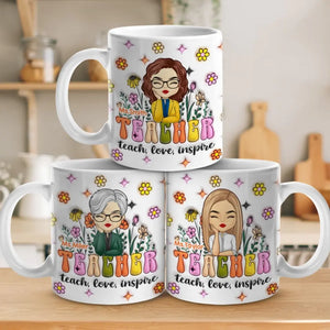 Teacher Helps Little Minds Grow - Teacher Personalized Custom 3D Inflated Effect Printed Mug - Gift For Teacher