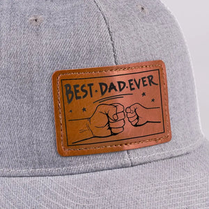 Always The Best One In My Heart - Family Leather Patch Hat - Gift For Dad