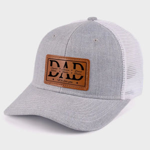 We Love You Dad - Family Personalized Custom Leather Patch Hat - Gift For Dad