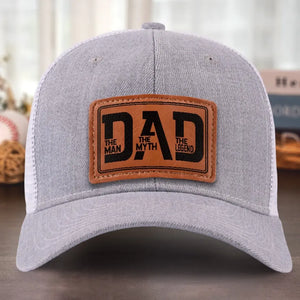 A Father’s Love Is Eternal - Family Leather Patch Hat - Gift For Dad