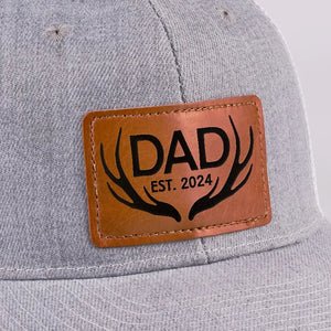 Love Begins And Ends With A Dad - Family Leather Patch Hat - Gift For Dad