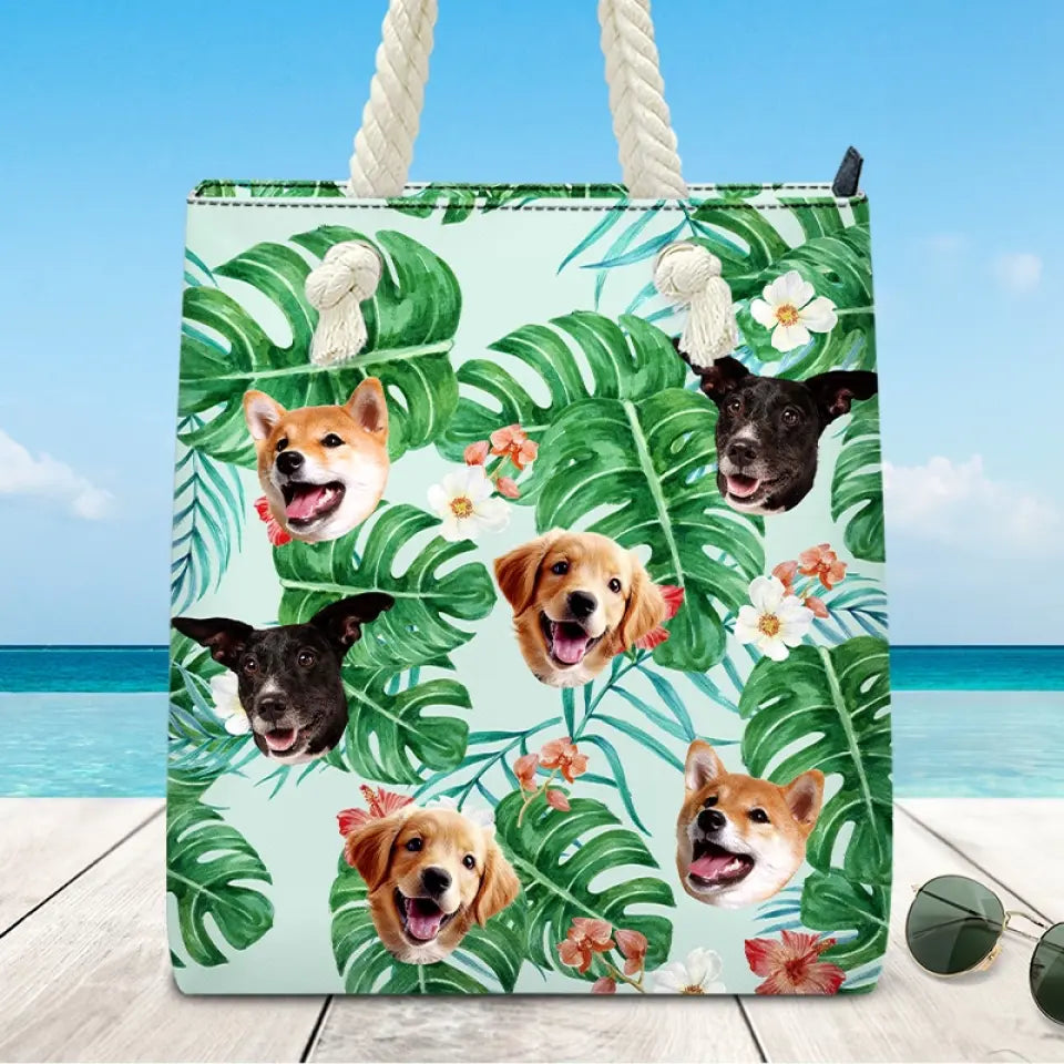 Custom Photo The Ocean's Waves Are Beckoning - Dog & Cat Personalized Custom Beach Bag - Summer Vacation Gift For Pet Owners, Pet Lovers