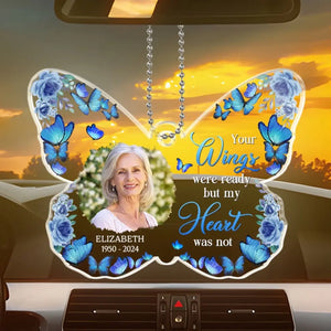 Custom Photo There Are No Goodbyes For Us - Memorial Personalized Custom Car Ornament - Acrylic Custom Shaped - Sympathy Gift For Family Members