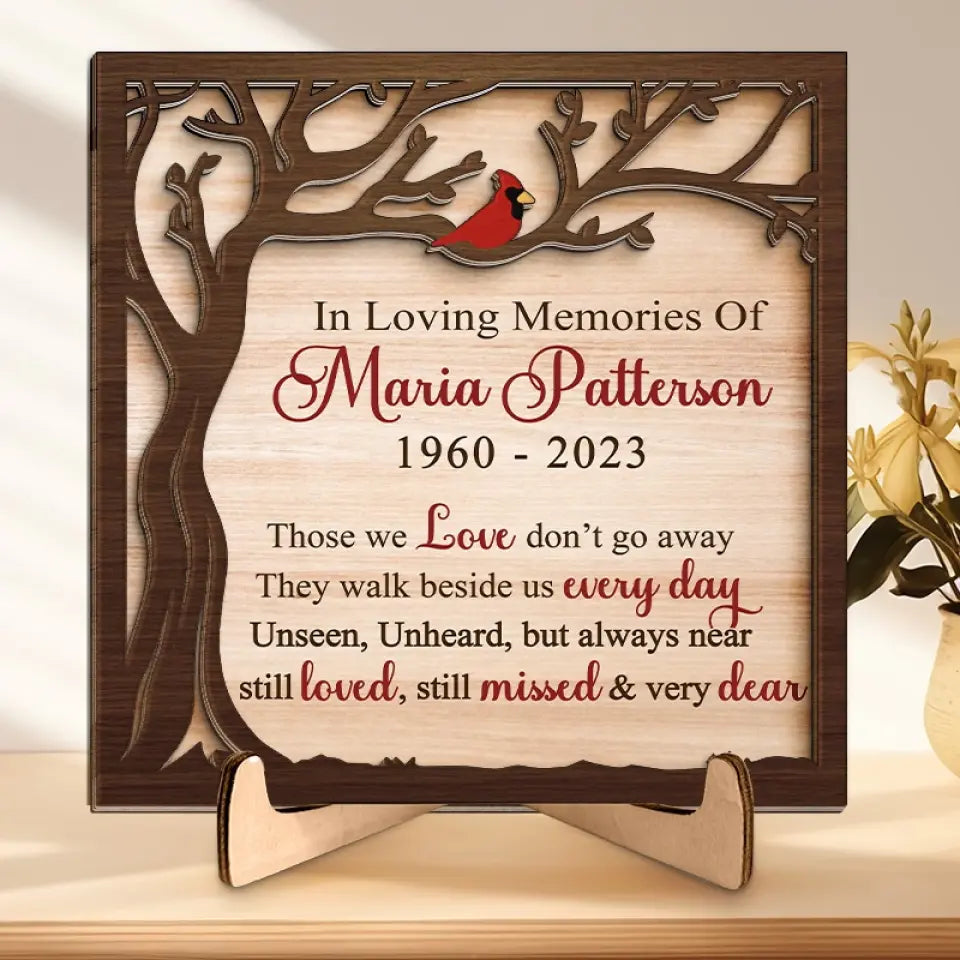 You're Always Close, Even When Far Away. - Memorial Personalized Custom 2-Layered Wooden Plaque With Stand - Sympathy Gift For Family Members