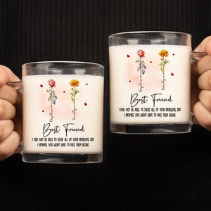 We Promise You Won't Have To Face Them Alone - Bestie Personalized Custom Glass Mug - Gift For Best Friends, BFF, Sisters