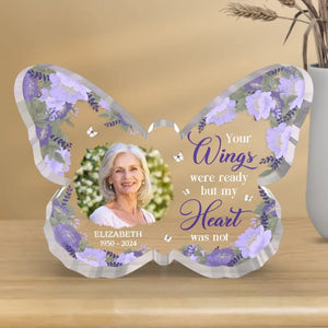 Custom Photo Once By Our Sides, Forever In Our Hearts - Memorial Personalized Custom Shaped Acrylic Plaque - Sympathy Gift For Family Members