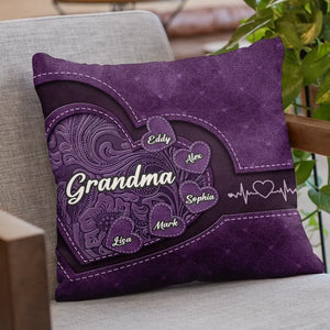 Grandmas Are Moms With Lots Of Practice - Family Personalized Custom Pillow - Gift For Mom, Grandma