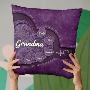 Grandmas Are Moms With Lots Of Practice - Family Personalized Custom Pillow - Gift For Mom, Grandma