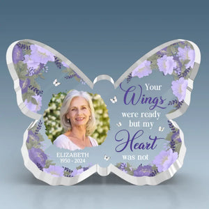 Custom Photo Once By Our Sides, Forever In Our Hearts - Memorial Personalized Custom Shaped Acrylic Plaque - Sympathy Gift For Family Members