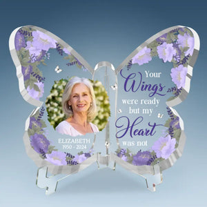 Custom Photo Once By Our Sides, Forever In Our Hearts - Memorial Personalized Custom Shaped Acrylic Plaque - Sympathy Gift For Family Members